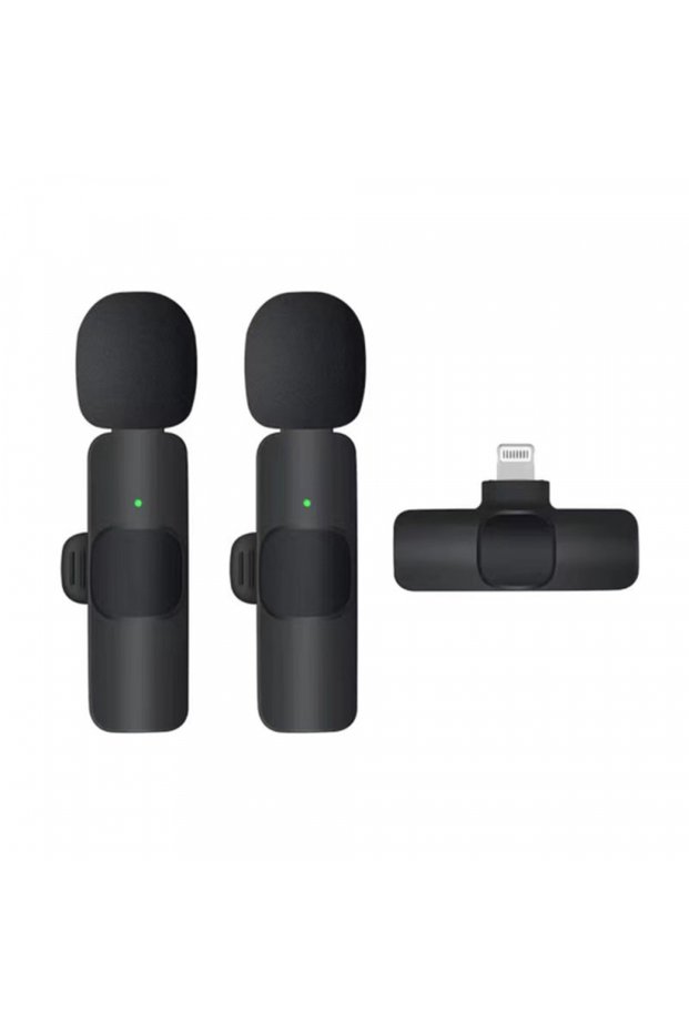 Microfon lavaliera, Techsuit, Lightning, Set 2 Bucati, Black