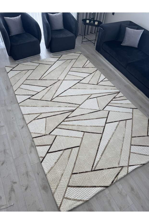 غطاء سجاد من الميكروبولار غير المطاطي سهل الطي بمقاس 230x330 سم، ذو ملمس سميك (مخطط)