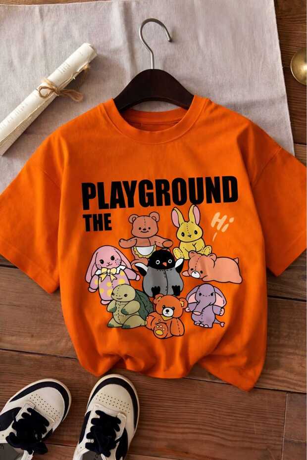 Playground the Printed Unisex Children's T-Shirt 6Gh1