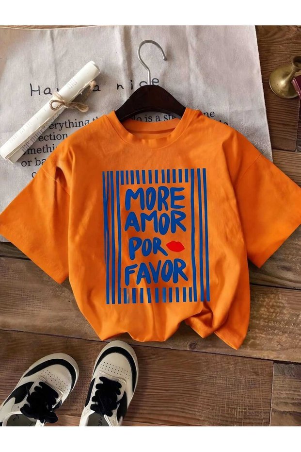 More Amor Por Favor Printed Unisex Children's T-Shirt 7Gh1