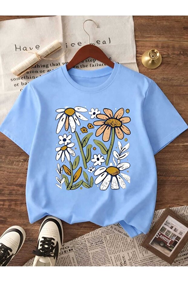 Daisy Printed Unisex Kids' T-Shirt 8Gh2