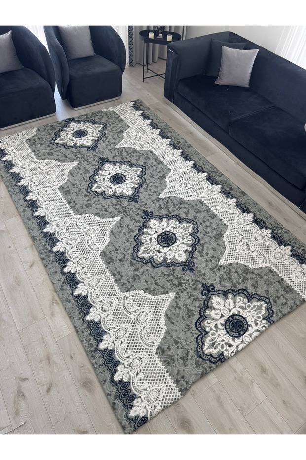 230X330 Micro Fleece Elastic-Free Carpet Cover, Easily Foldable under the Carpet, Thick Textured (Osmanli)