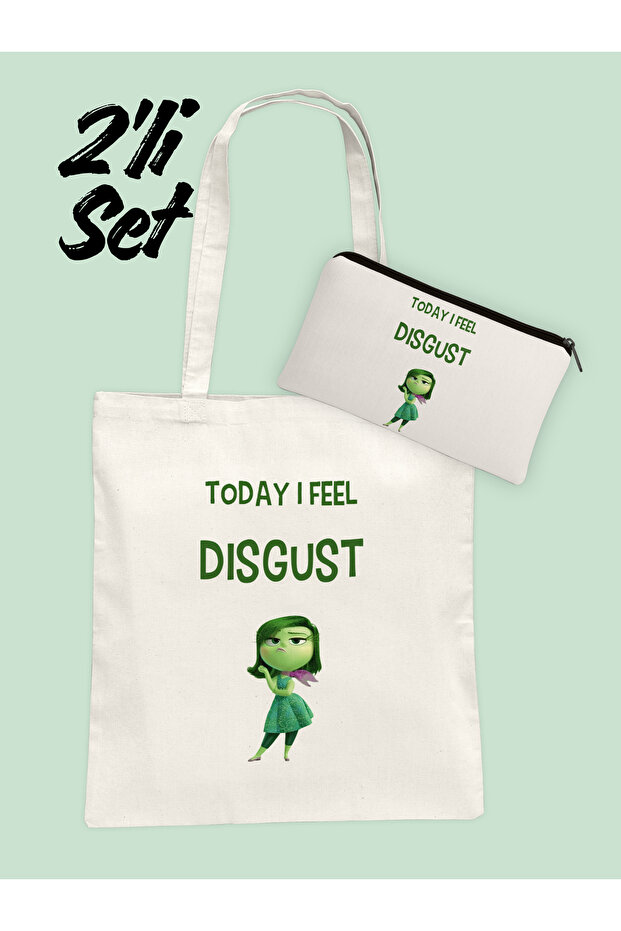 Reverse Face Emotions I Feel Disgust Bag and Pen Holder Set of 2