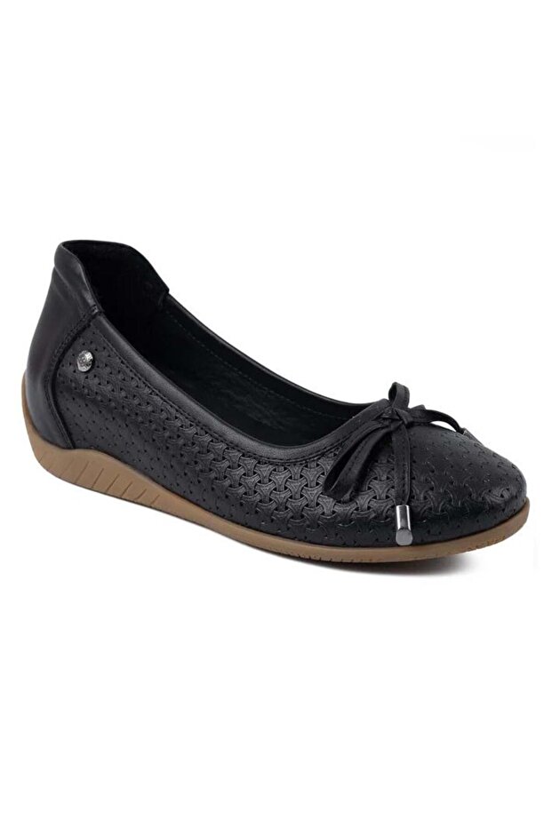 3410 Genuine Leather Casual Women's Shoes-Black