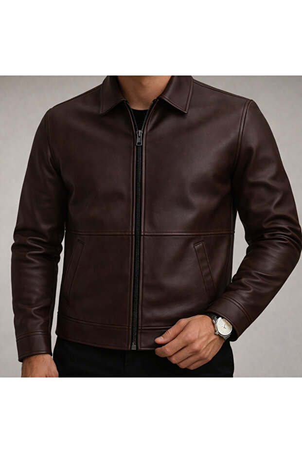 Geacă de piele Basic Premium - 1