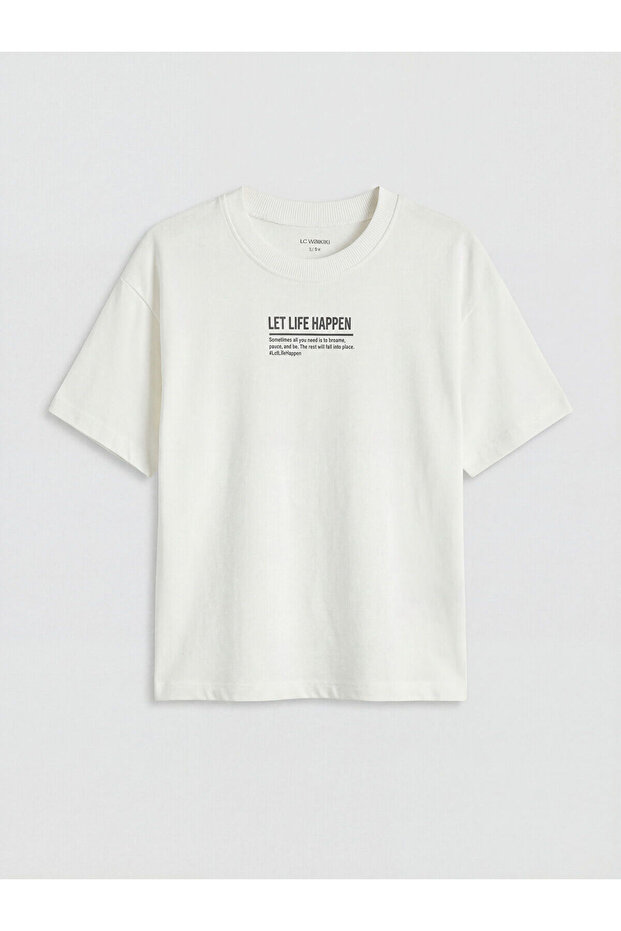 Original Oval Collar Printed Boy's T-Shirt