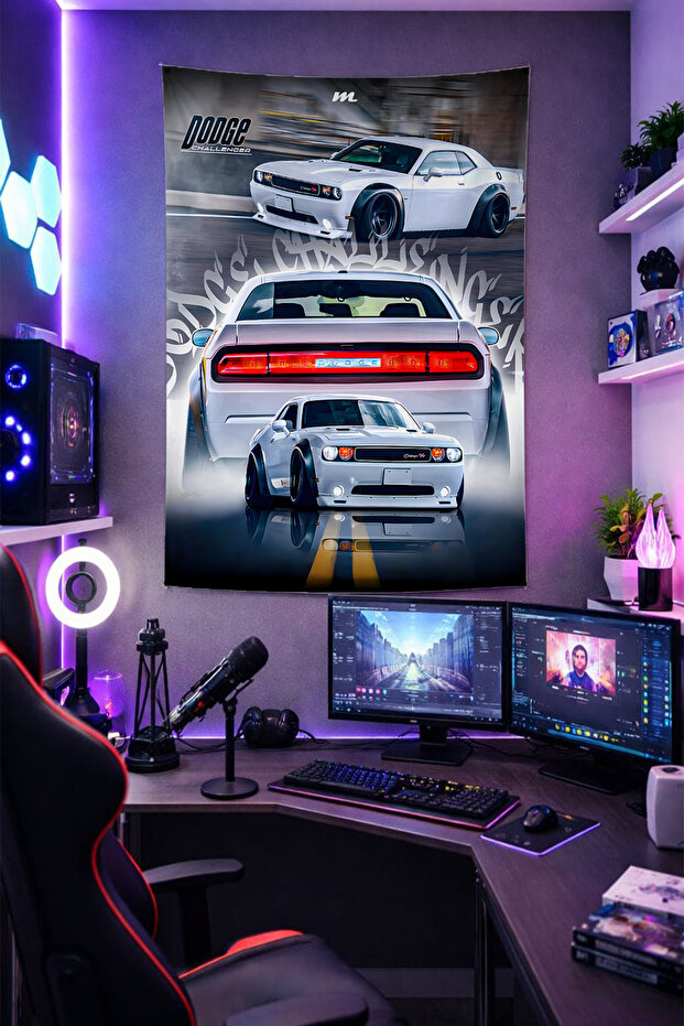 Sports Car-L2 Wall Covering Bright Quality Fabric Room Decor Tapestry Wall Carpet Gaming