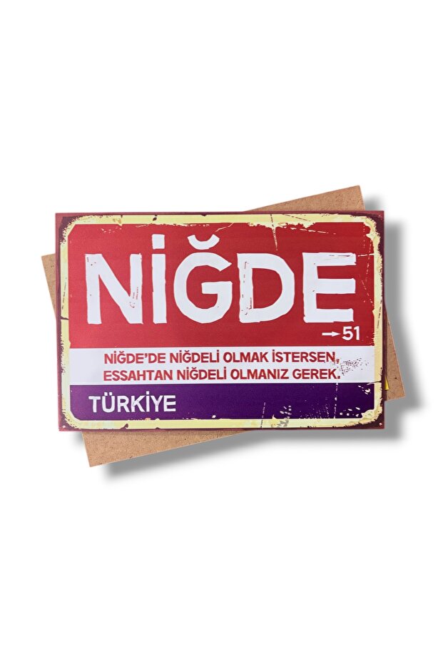 Ahşap Tablo Poster NİĞDE yazılı