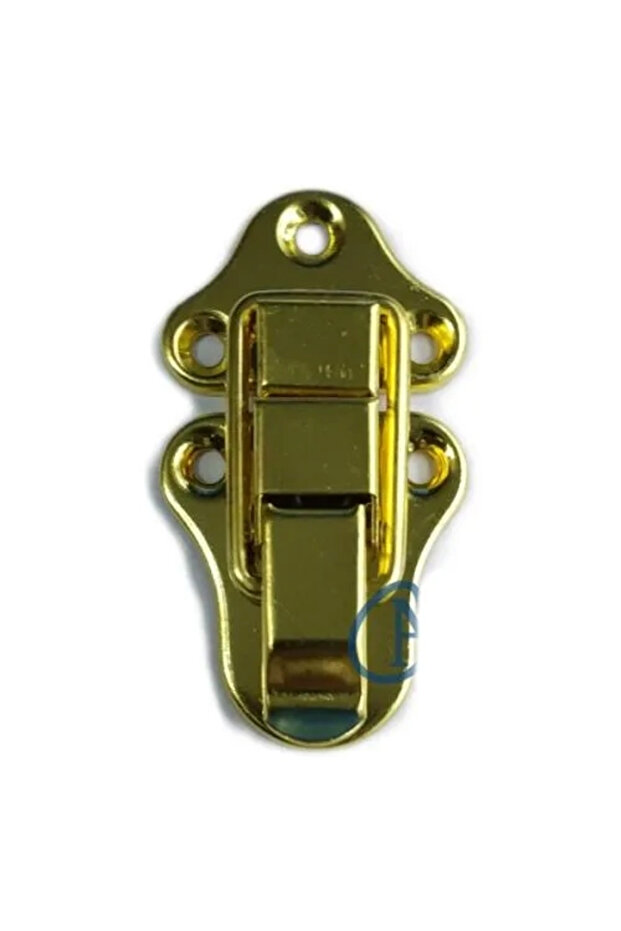 Chest, box clip, front lock - 72x40mm, gold, 1 pc