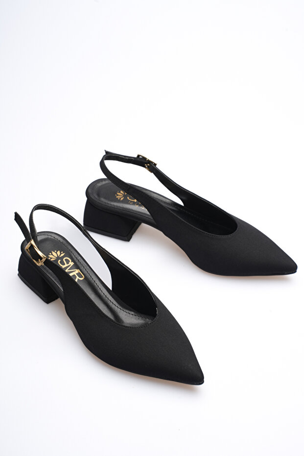 Black Nubuck Meyten High-Heeled Shoes 3 cm