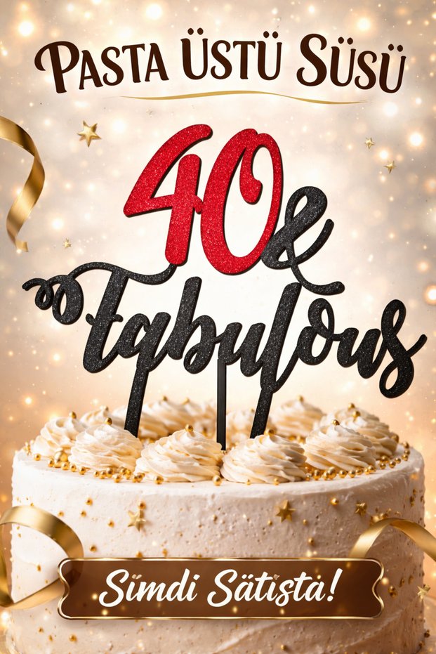 40 Yaş Pasta Süsü