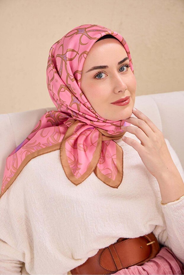 Twill Silk Scarf Baroque Pink 90X90