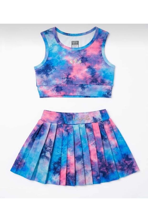 Girls' Swimsuit Set with Shorts and Skirt