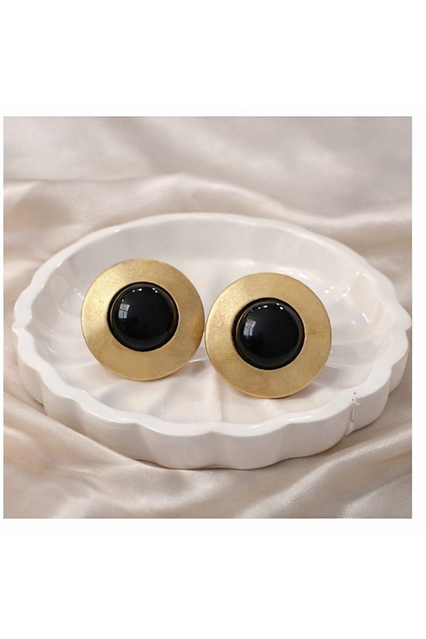 Xuping Stud Earring with Stone - Gold Plate Round Vintage Antiallergic Stainless Steel Vip Women's Earrings