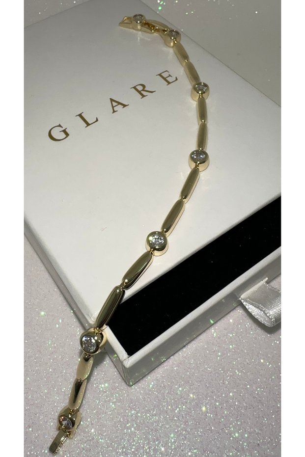 Zircon Stone Detailed Basic Xuping Stainless Steel Bracelet 15+3 cm