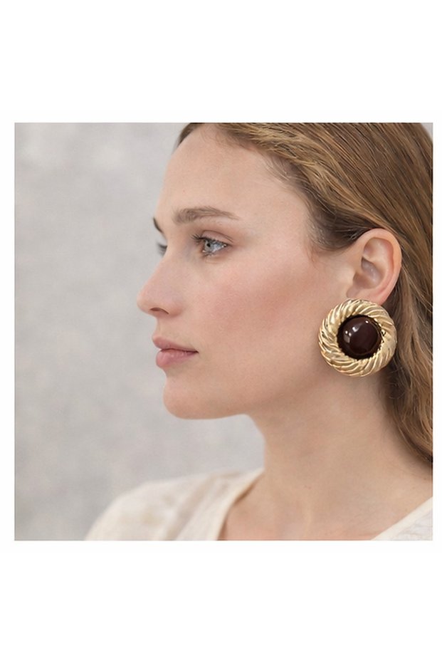 Xuping Vintage Twist Frame Colorful Stone Stud Earring - Vip Tarnish Free Steel Antiallergic Women Earrings