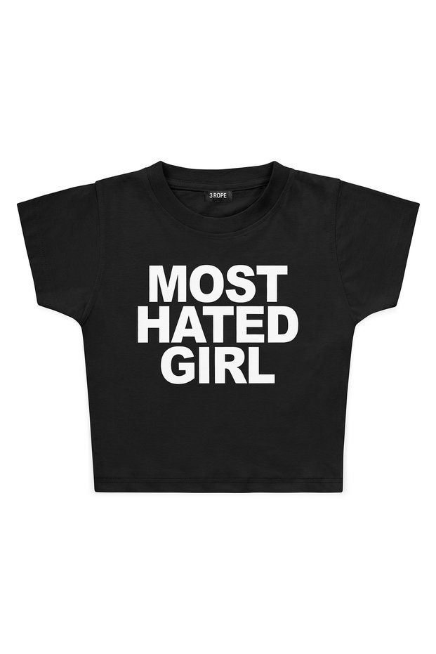 Most Hated Girl Printed Crop T-Shirt