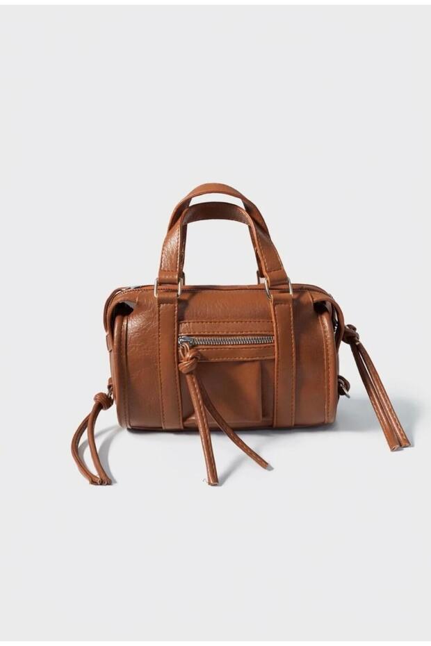 Mini Cylinder Form Multi-Compartment Hand and Shoulder Bag