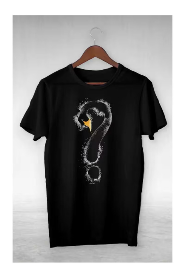 Unisex Women's Men's from the Swan Head Question Mark Printed