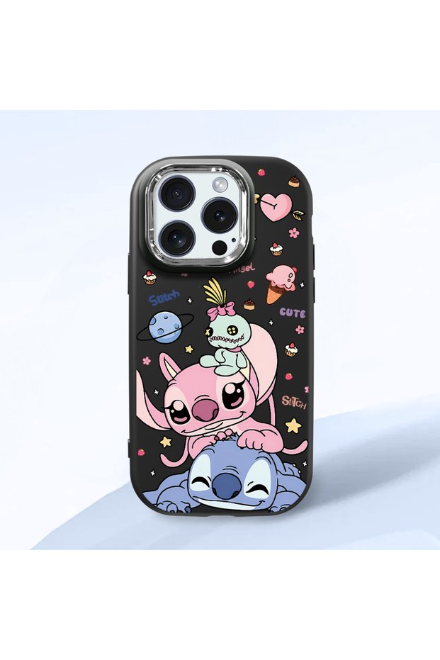 iPhone 15 Pro Compatible Shock-Absorbing Black Silicone Patterned Case with Camera Protection