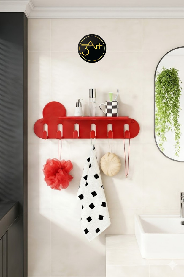 Wall Hanger and Shelf - Bathroom & Kitchen Organizer, Towel and Accessory Rack