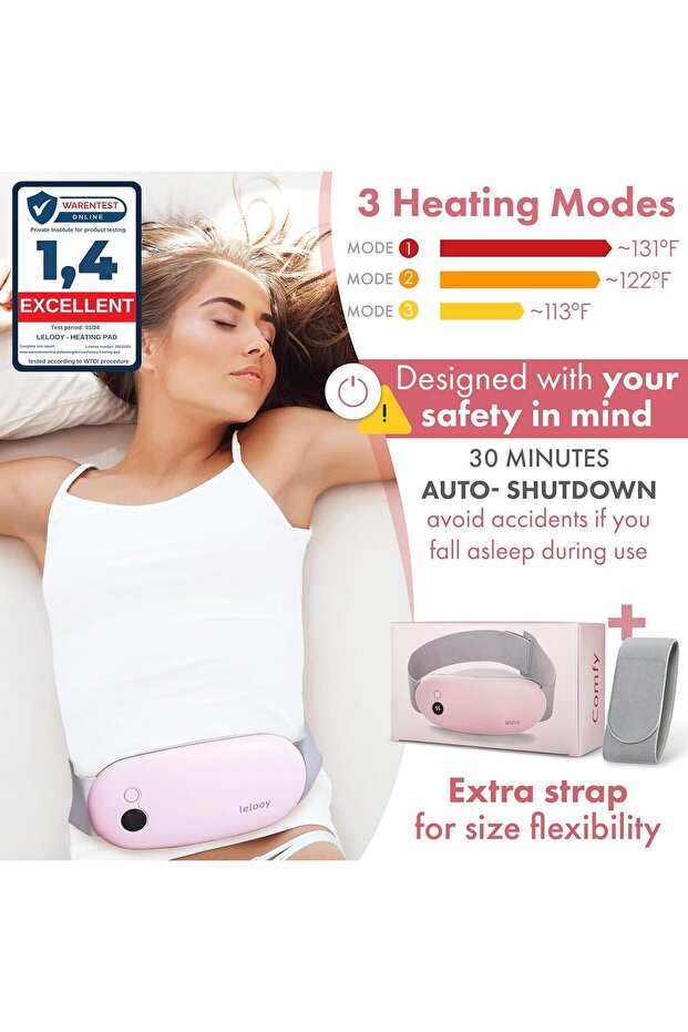 LELOOY Portable Cordless Heating Pad - 4