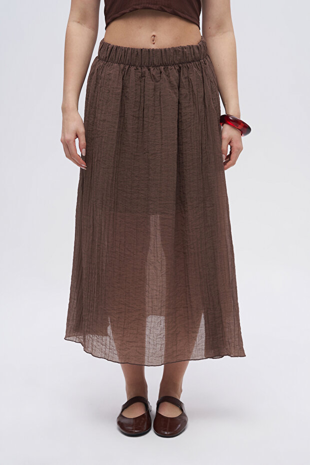 Women's Comfortable Cut Transparent Skirt with Elastic Waist