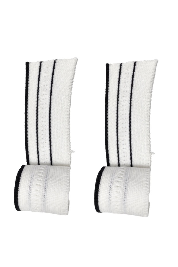 Openwork Patterned Knitwear Ribbed Cuff White Line Black Width 90 cm Height 4.5 cm 2 Pieces