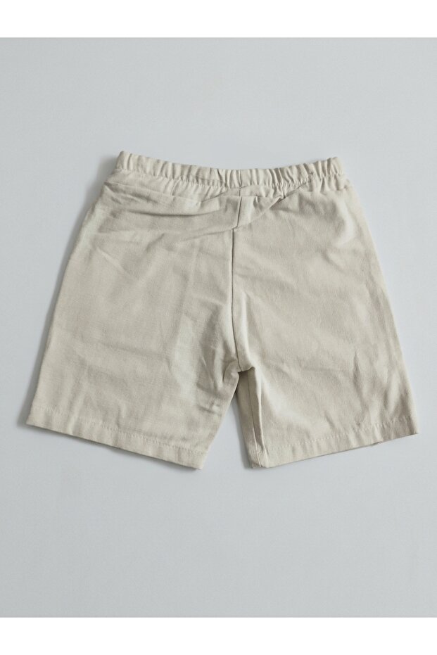 Boy's Ship Patterned Linen Shorts Set - 6