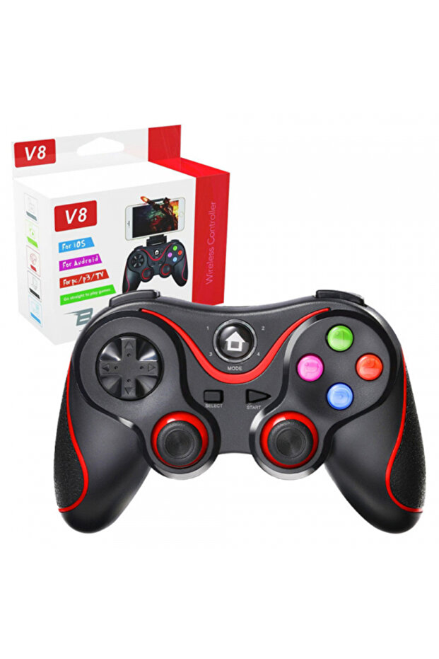 Controller gaming, Techsuit, V8, Bluetooth, Red - 1