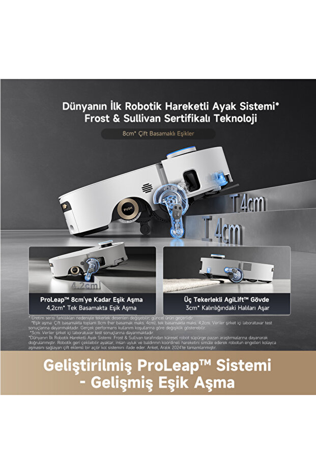 Aqua 10 Ultra Roller Robot Süpürge Beyaz, 30.000Pa Emiş Gücü - 6
