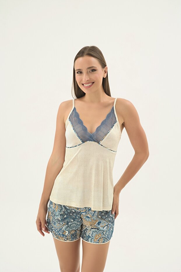 17586 Women's Thin Strap Shorts Set