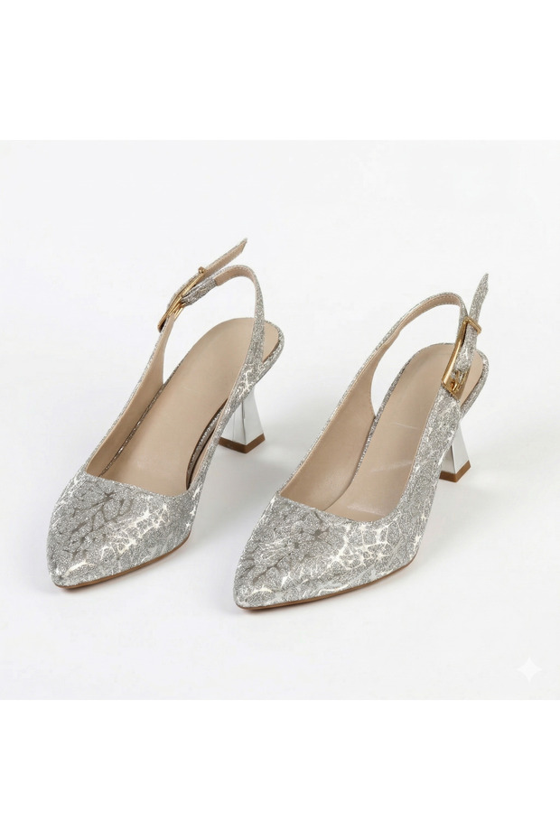 Open Back Thin Heeled Women's Evening Dress Shoes