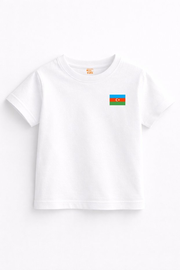 Azerbaijan Minimal Chest Detailed Back Printed Kids T-Shirt