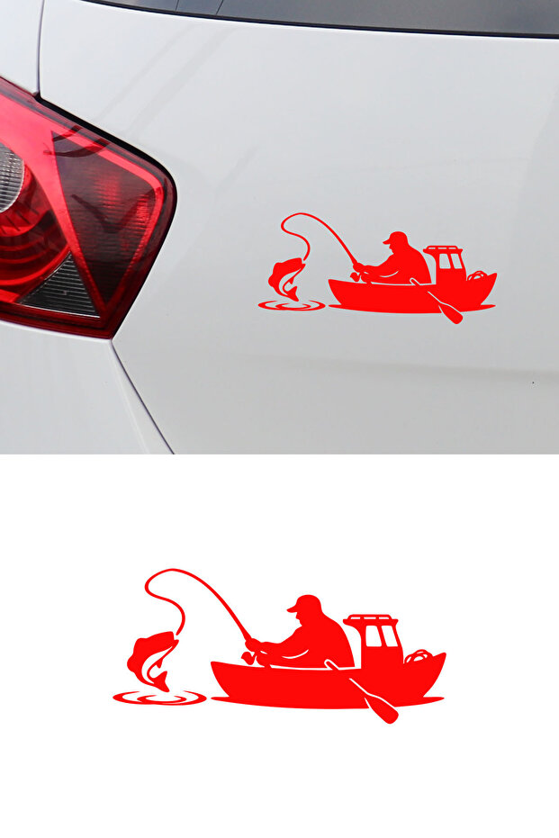 Fisherman Sticker – Fishing and Boating Figured Car Sticker 15X8Cm