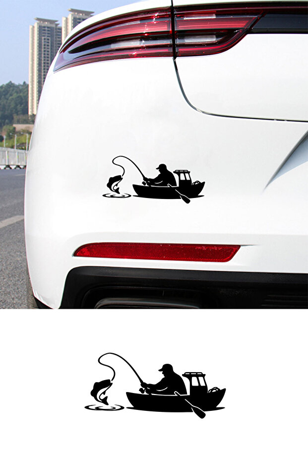 Fisherman Sticker – Fishing and Boating Figured Car Sticker 15X8Cm