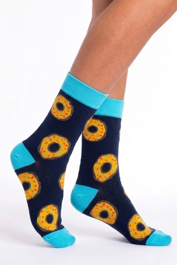 Donut Themed Socks White Women's Men's Youth Tennis Socks - Single