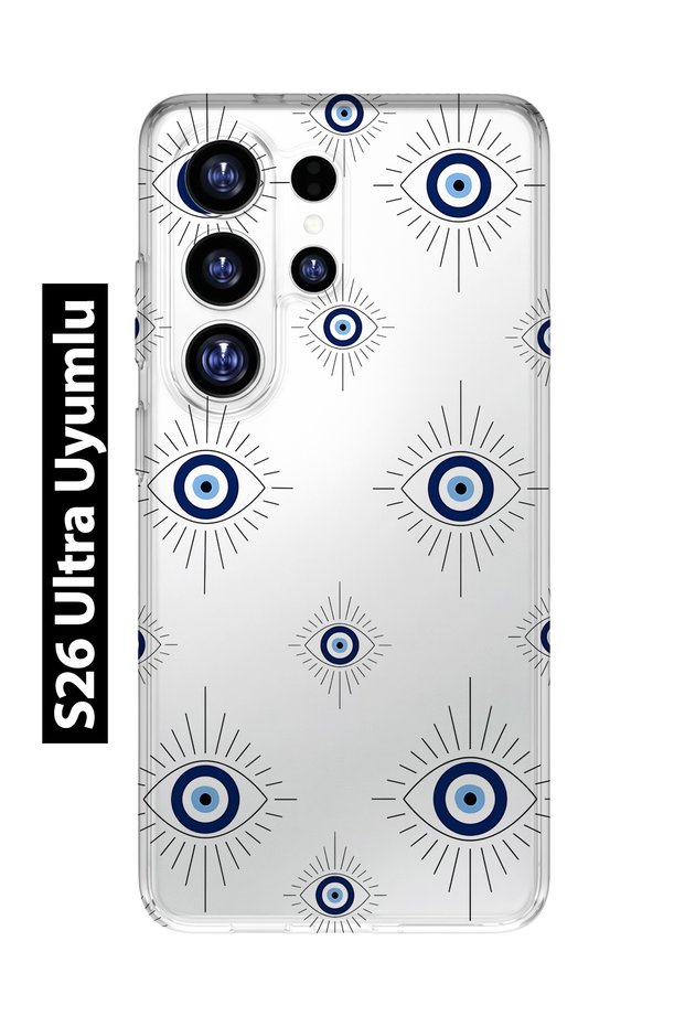 Samsung Galaxy S26 Ultra Compatible Evil Eye Pattern Transparent Phone Case