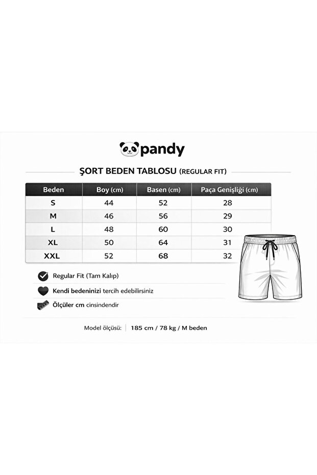 3'lü Tam Kalıp Unisex Basic Şort - 5