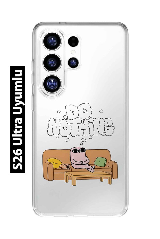 حافظة هاتف شفافة بنمط Do Nothing متوافقة مع هاتف Samsung Galaxy S26 Ultra
