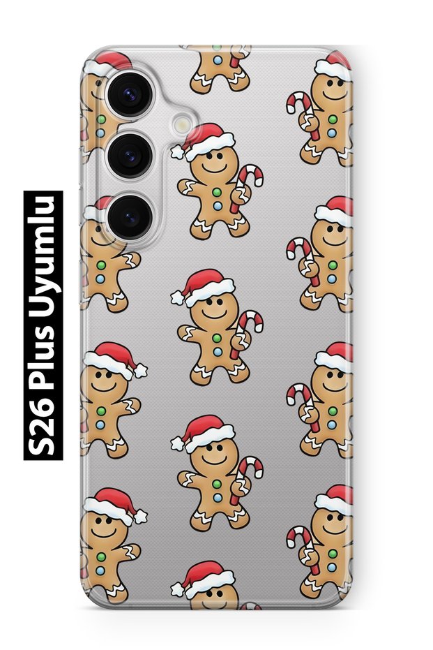 Samsung Galaxy S26 Plus Compatible Gingerbread Pattern Transparent Phone Case
