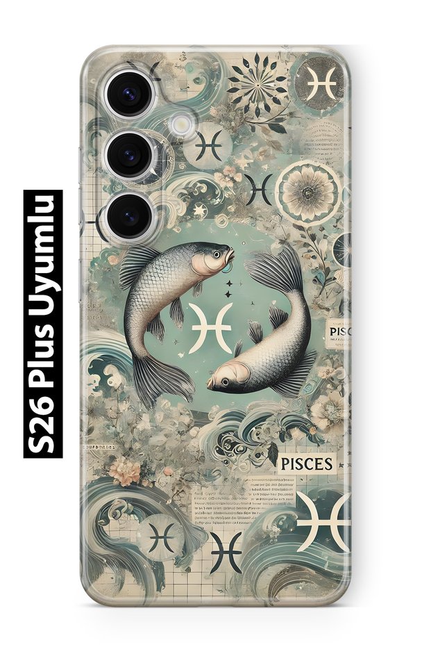 Samsung Galaxy S26 Plus Compatible Pisces Patterned Transparent Phone Case