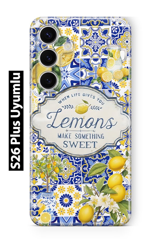 Samsung Galaxy S26 Plus Compatible Lemon Patterned Transparent Phone Case