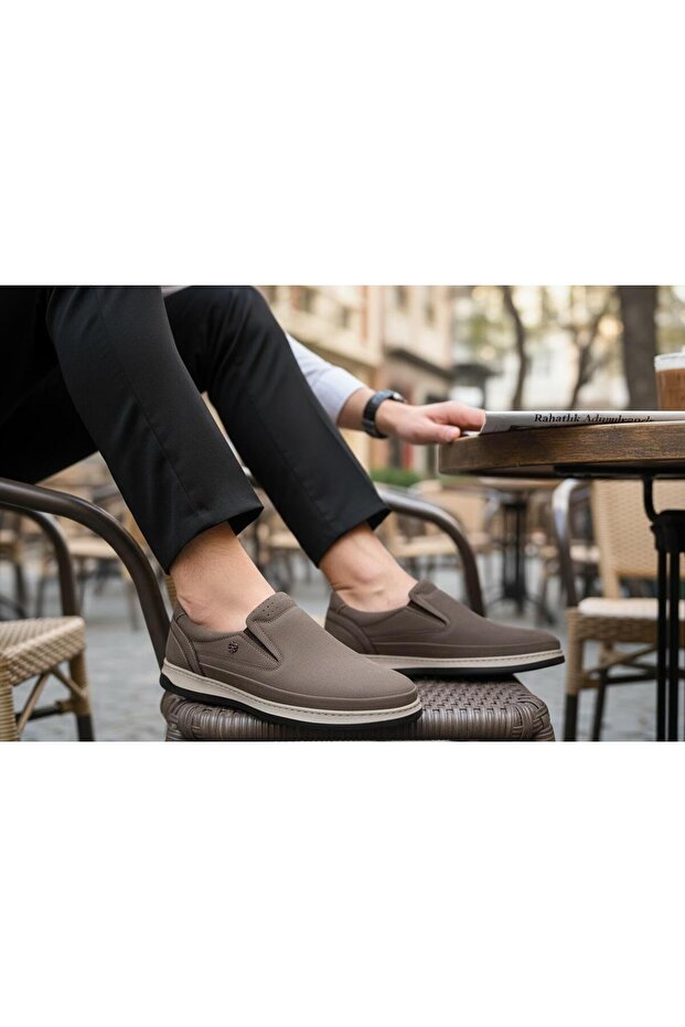 Byk Ata 580 Genuine Leather Laceless Stylish Comfortable Men's Shoes