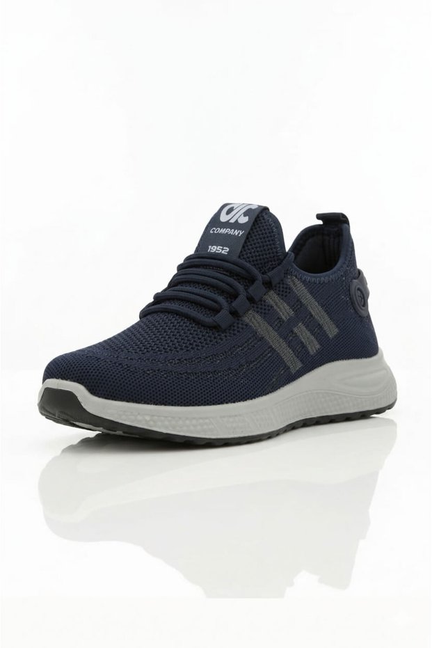 Alaard Men's Navy Blue Knitwear Lightweight Lace-Up Running Walking Casual Sneaker Sports Shoes