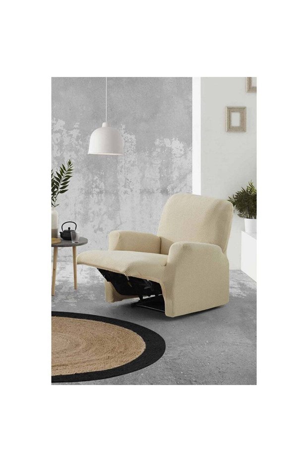 Husă fotoliu recliner Sofazip, material microfibră, culoare bej