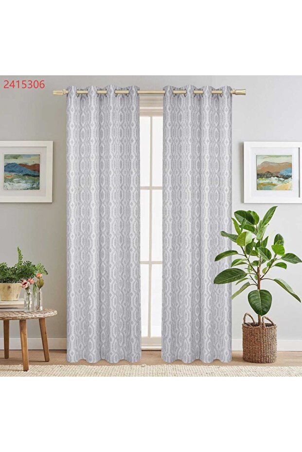 Jacquard Window Curtain, 140 x 240 cm, Grey