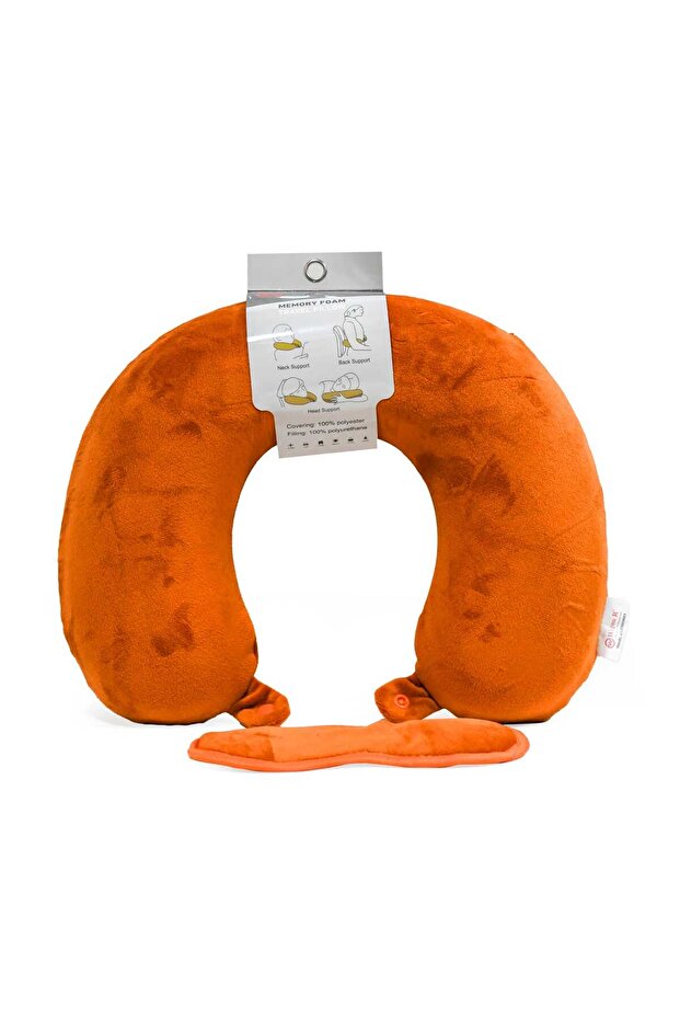 R Foam Neck Pillow with Eye Mask, Assorted