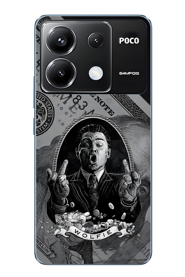 Poco X6 Pro Compatible Wolfie Patterned Transparent Phone Case