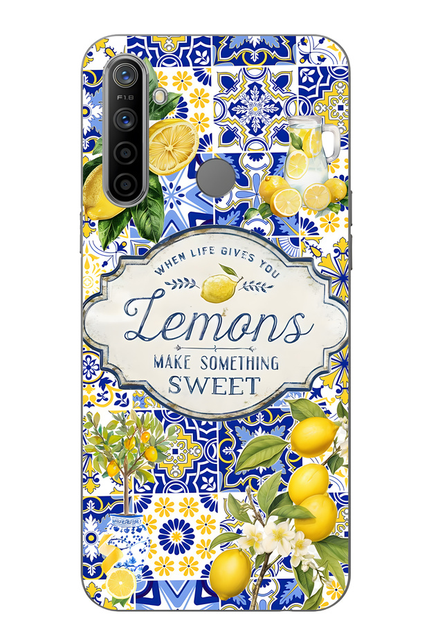 Realme 5I / 6I / C3 Compatible Lemon Patterned Transparent Phone Case